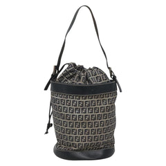 Fendi FF Logo Mon Tresor Bucket Bag Printed Shearling with Leather