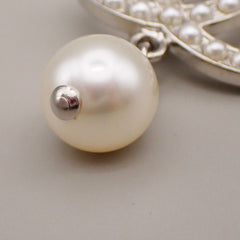 Chanel CC Drop Brooch Metal and Faux Pearls