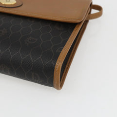 Christian Dior Vintage Honeycomb Shoulder Bag Canvas and Leather