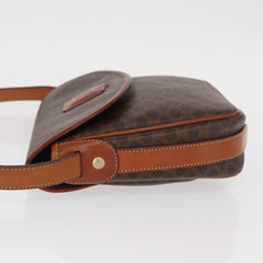 Celine Vintage Macadam Shoulder Bag Canvas and Leather
