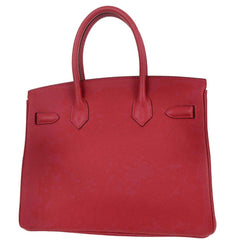 Hermes Birkin Handbag Red Togo with Palladium Hardware