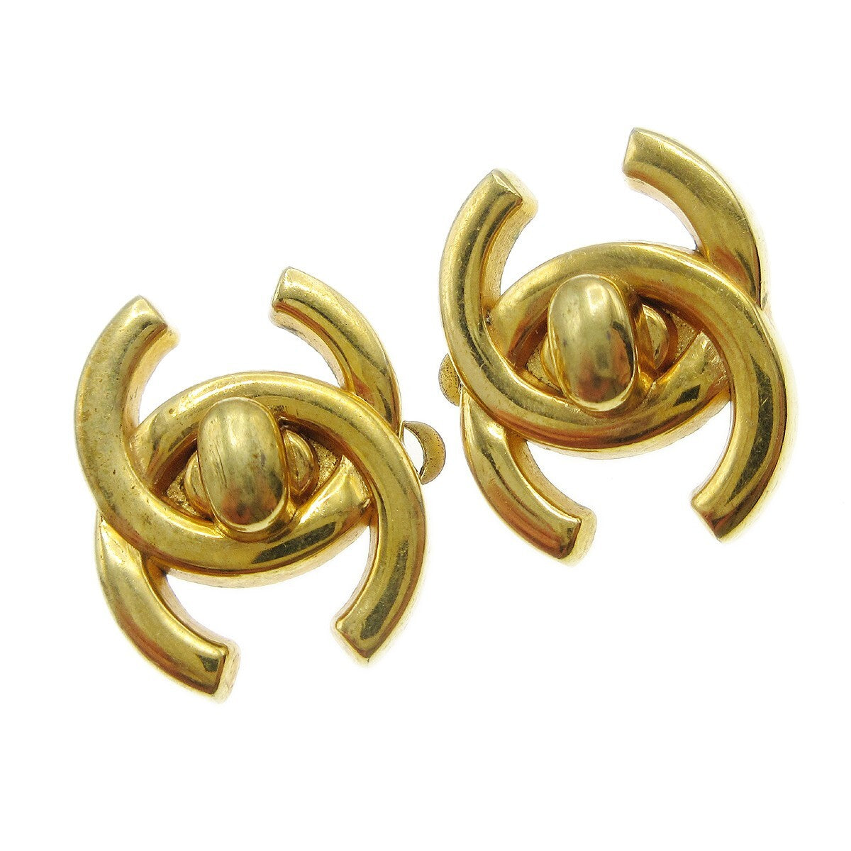 Chanel CC Turnlock Clip-On Earrings Metal