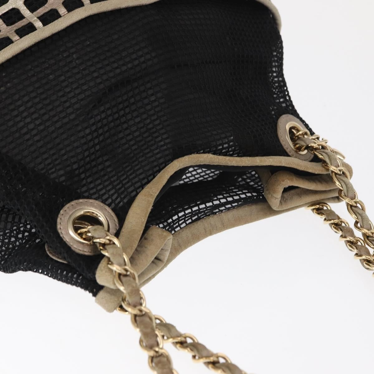 Chanel Chain Bucket Bag Mesh and Leather