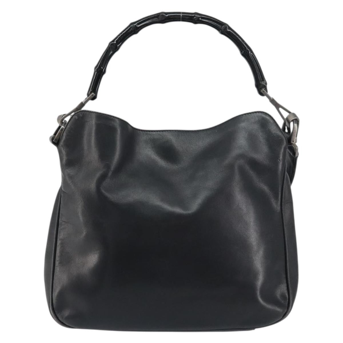 Gucci Vintage Bamboo Handle Open Hobo Leather