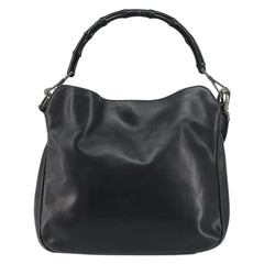 Gucci Vintage Bamboo Handle Open Hobo Leather