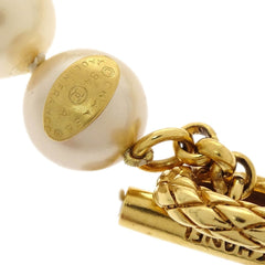 Chanel Chain Around Pearl Necklace Metal with Faux Pearls