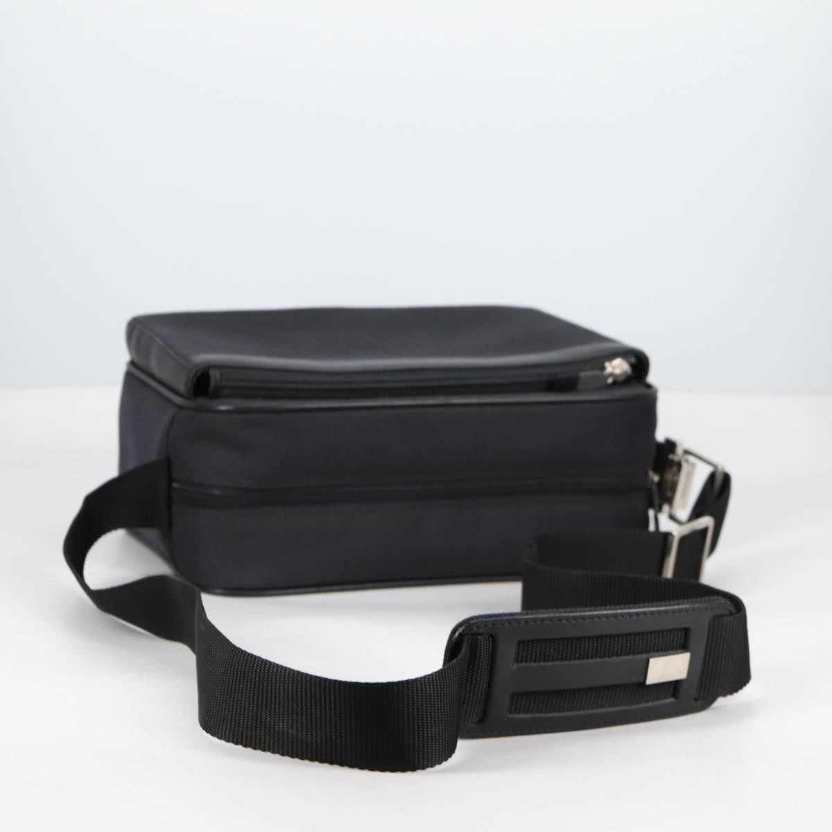 Versace Front Pocket Shoulder Bag Leather and Canvas