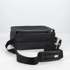 Versace Front Pocket Shoulder Bag Leather and Canvas