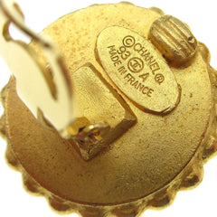 Chanel CC Round Stud Earrings Metal and Enamel