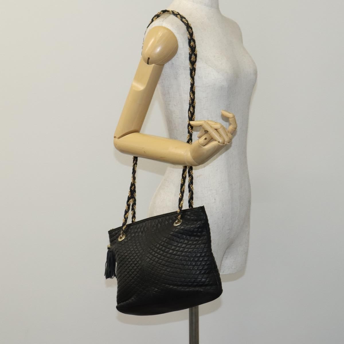 Bally Vintage Chain Shoulder Bag Quilted Leather