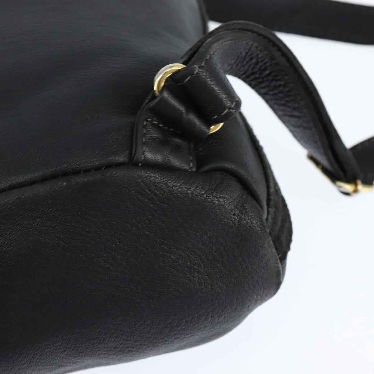 Fendi Logo Flap Drawstring Backpack Leather