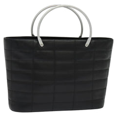 Chanel Vintage Chocolate Bar Metal Ring Tote Quilted Lambskin