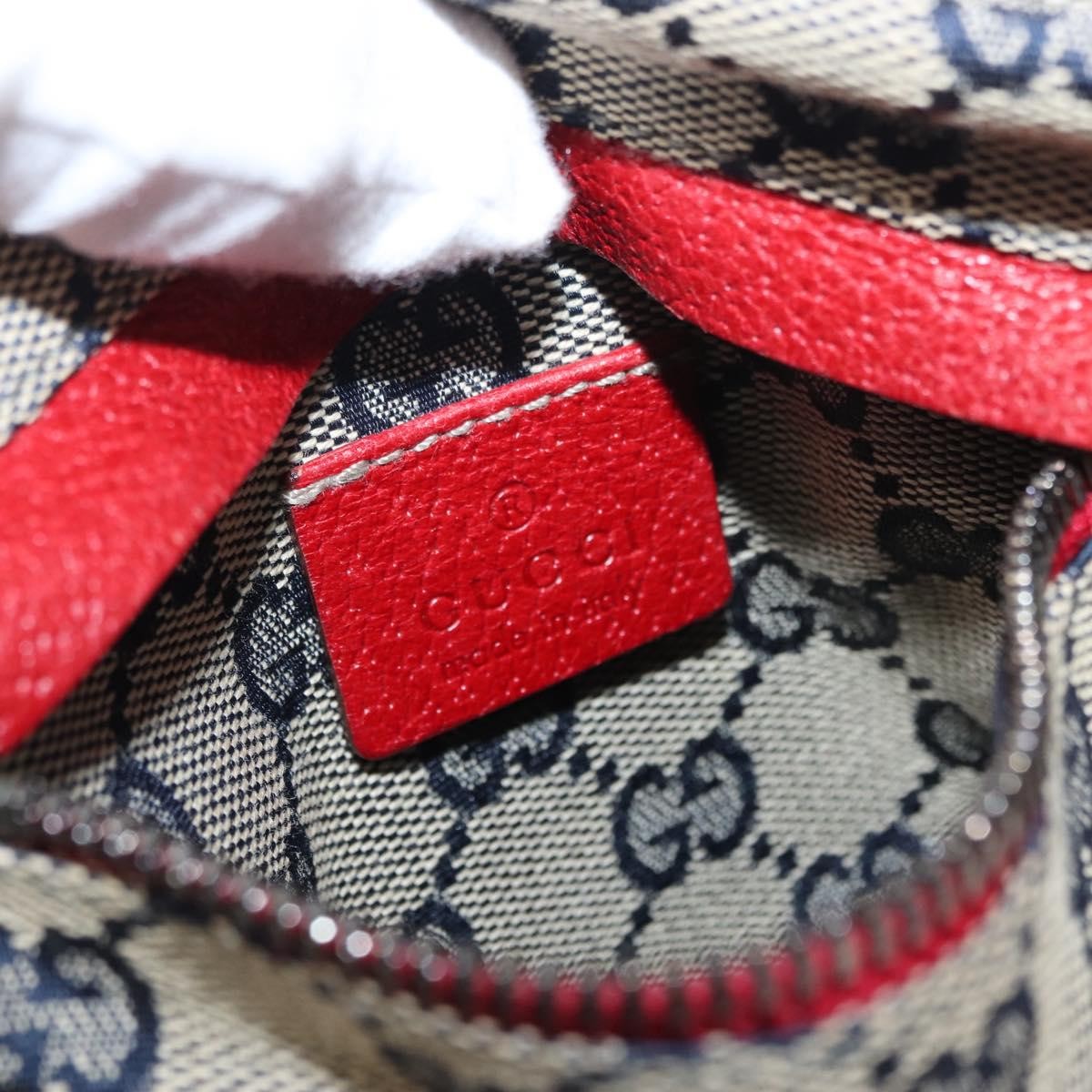 Gucci Vintage Double Belt Bag GG Canvas with Leather