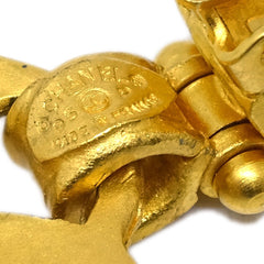 Chanel Vintage CC Heart Cut Out Drop Clip-On Earrings Metal