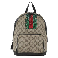 Gucci Zip Pocket Backpack Embellished GG Coated Canvas