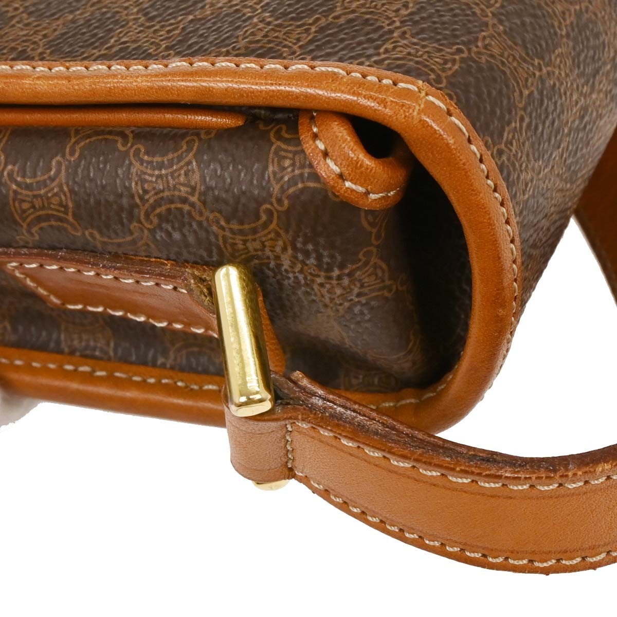 Celine Vintage Flap Shoulder Bag Macadam Coated Canvas