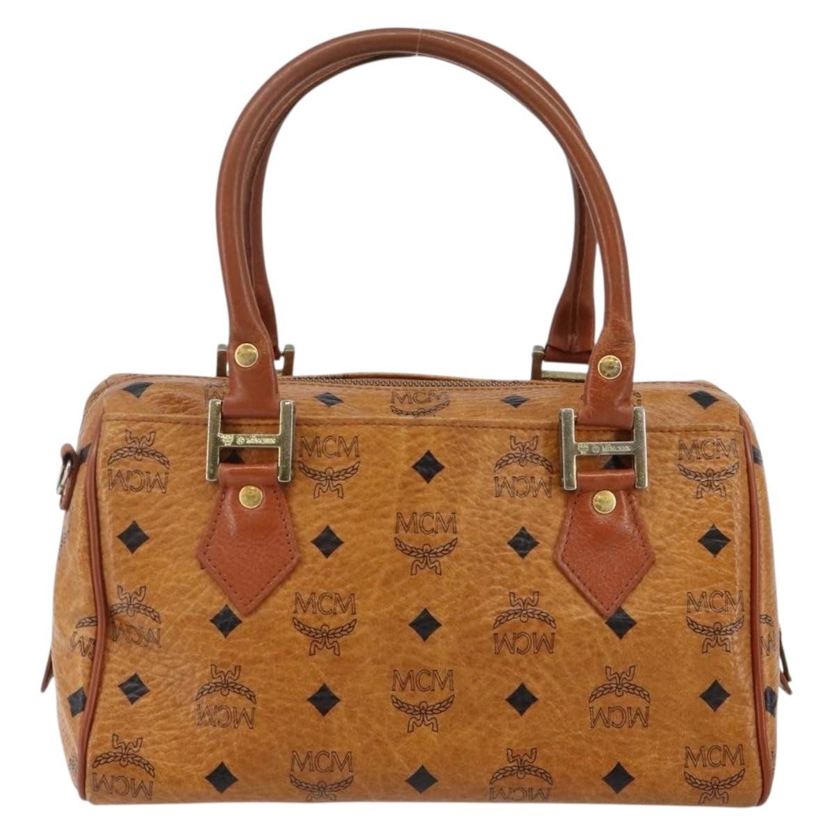 MCM Visetos Handbag Canvas and Leather