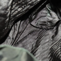 Prada Corsaire Backpack Embroidered Quilted Denim