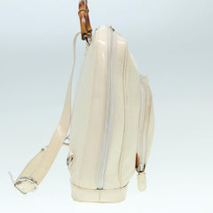 Gucci Vintage Bamboo Backpack Nylon and Patent Leather