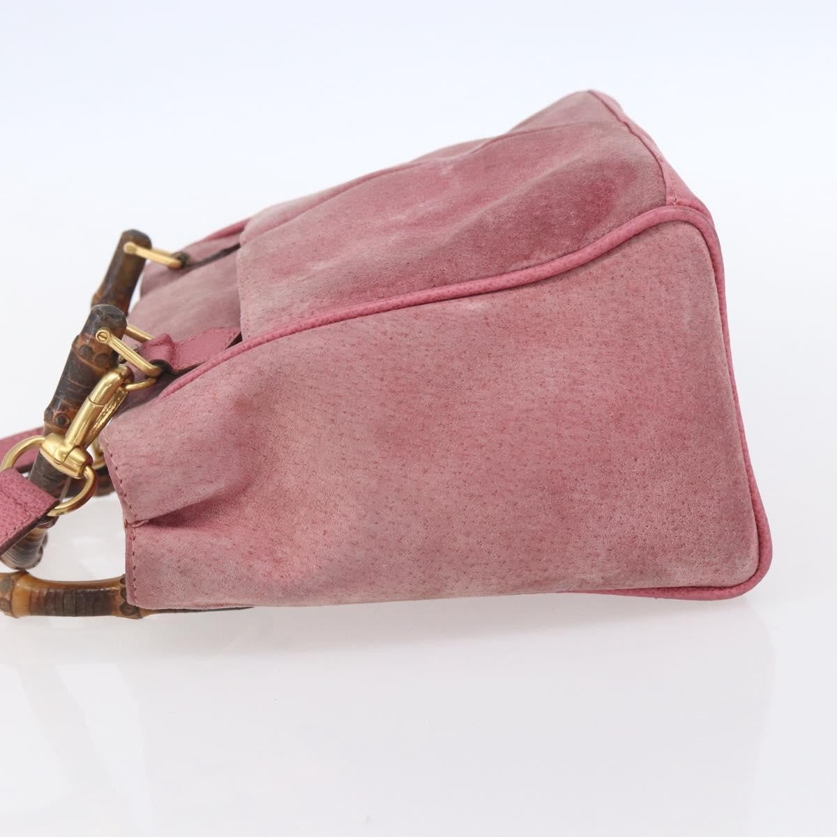 Gucci Vintage Bamboo Handle Bag Suede