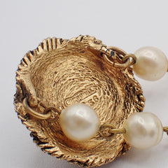 Chanel CC Necklace Faux Pearl and Metal