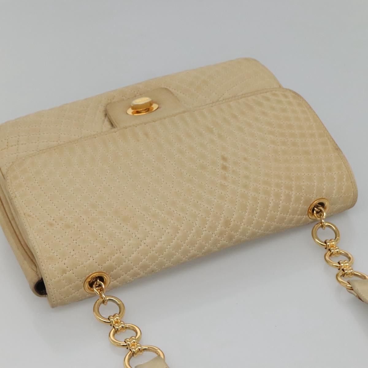 Bally Vintage Chain Shoulder Bag Quilted Leather