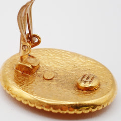 Chanel Vintage Round CC Clip-On Earrings Metal