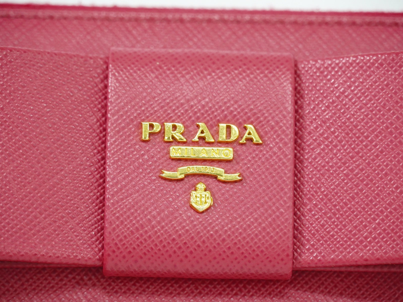 Prada Bow Zip Around Wallet Saffiano Leather