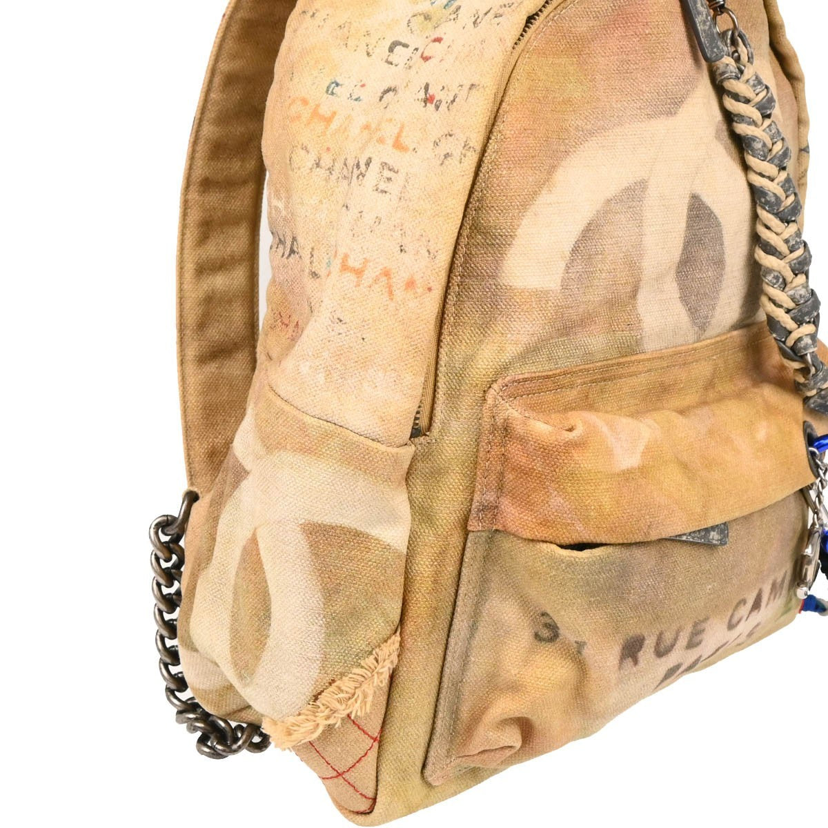 Chanel Art School Backpack Graffiti Printed Canvas