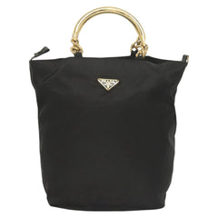 Prada Metal Handles Tote Tessuto