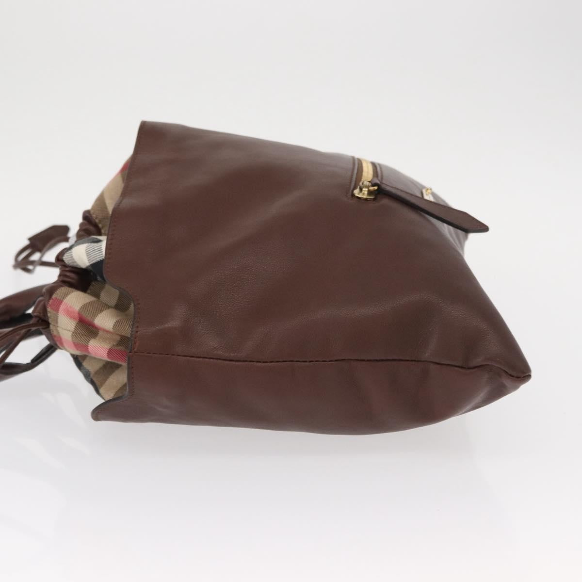 Burberry Big Crush Tote Leather and House Check Canvas