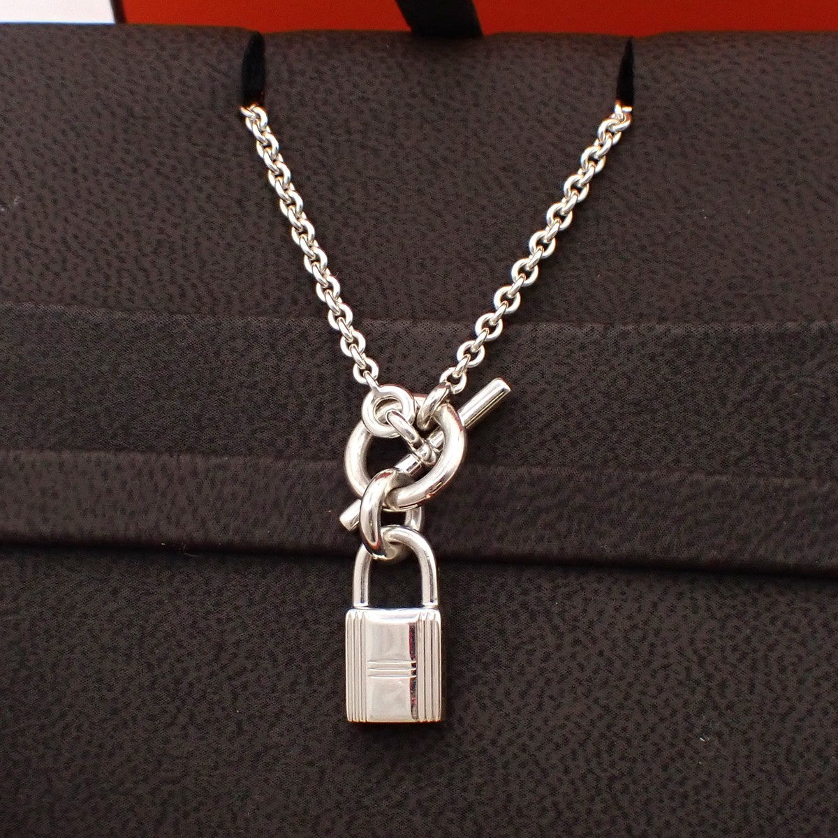 Hermes Cadenas Kelly Pendant Necklace Sterling Silver