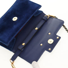 Gucci G Broadway Shoulder Bag Velvet with Crystals