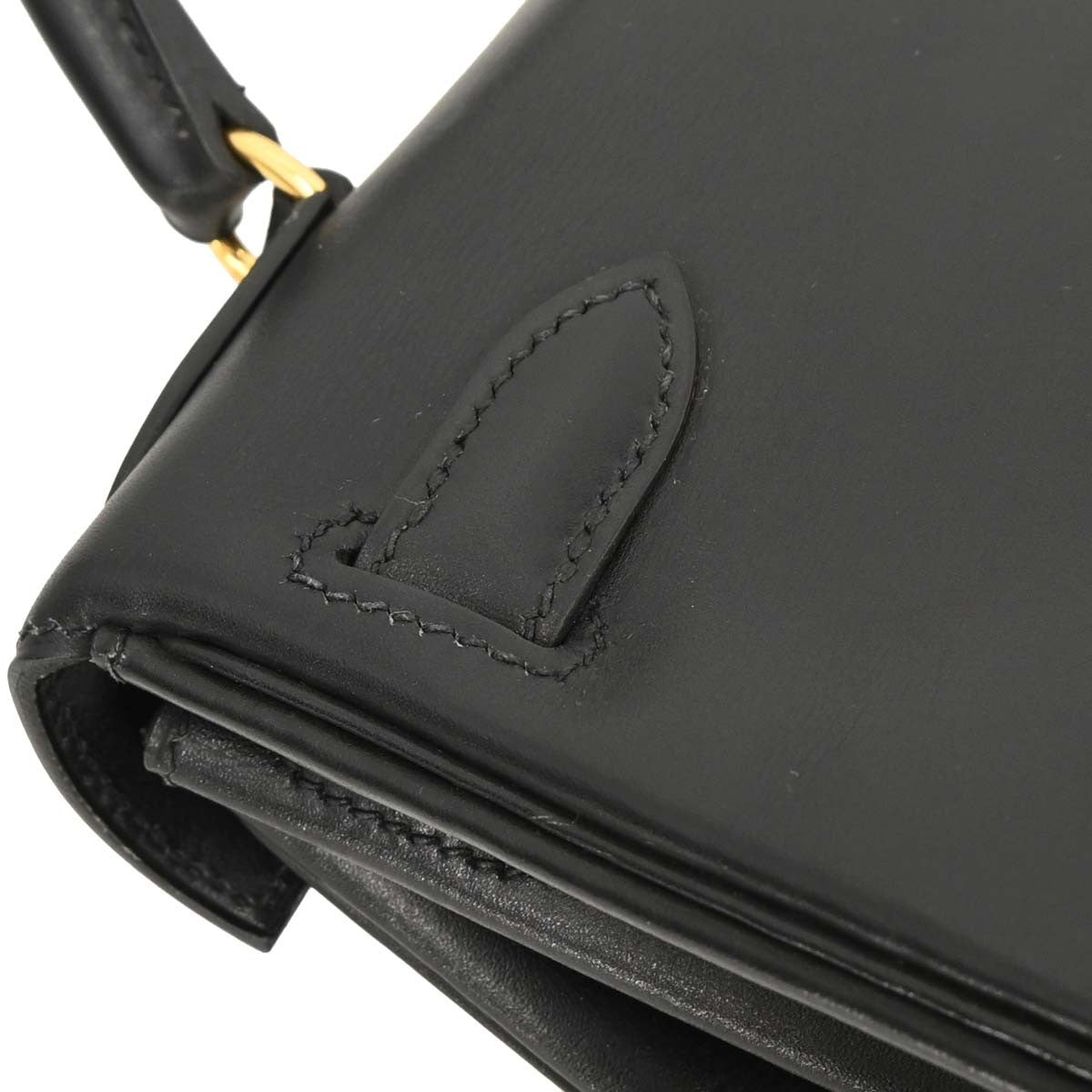 Hermes Kelly Handbag Black Box Calf with Gold Hardware