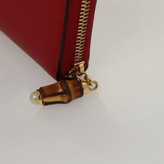 Gucci Bamboo Tassel Zip Organizer Wallet Leather