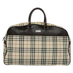 Burberry Vintage Zip Around Duffle Bag House Check Canvas
