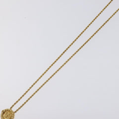 Christian Dior Vintage Logo Round Pendant Necklace Metal