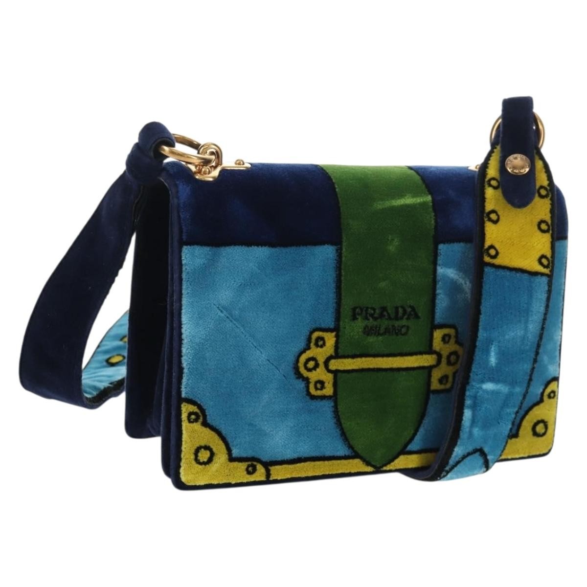 Prada Cahier Crossbody Bag Printed Velvet