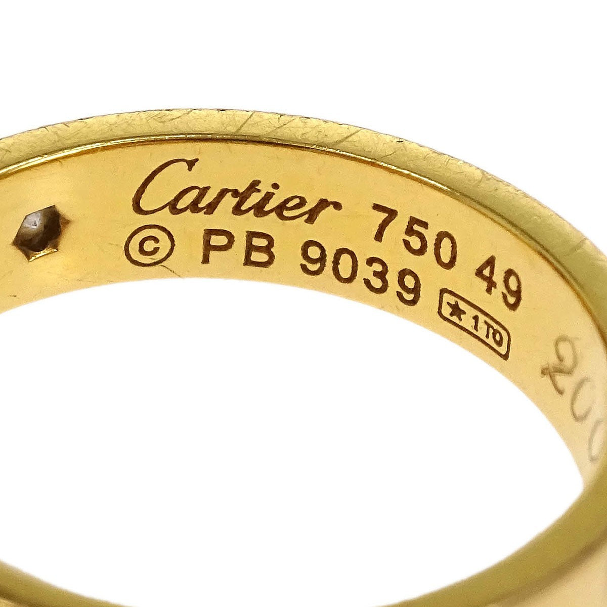 Cartier Love Wedding Band 1 Diamond Ring 18K Rose Gold with Diamond