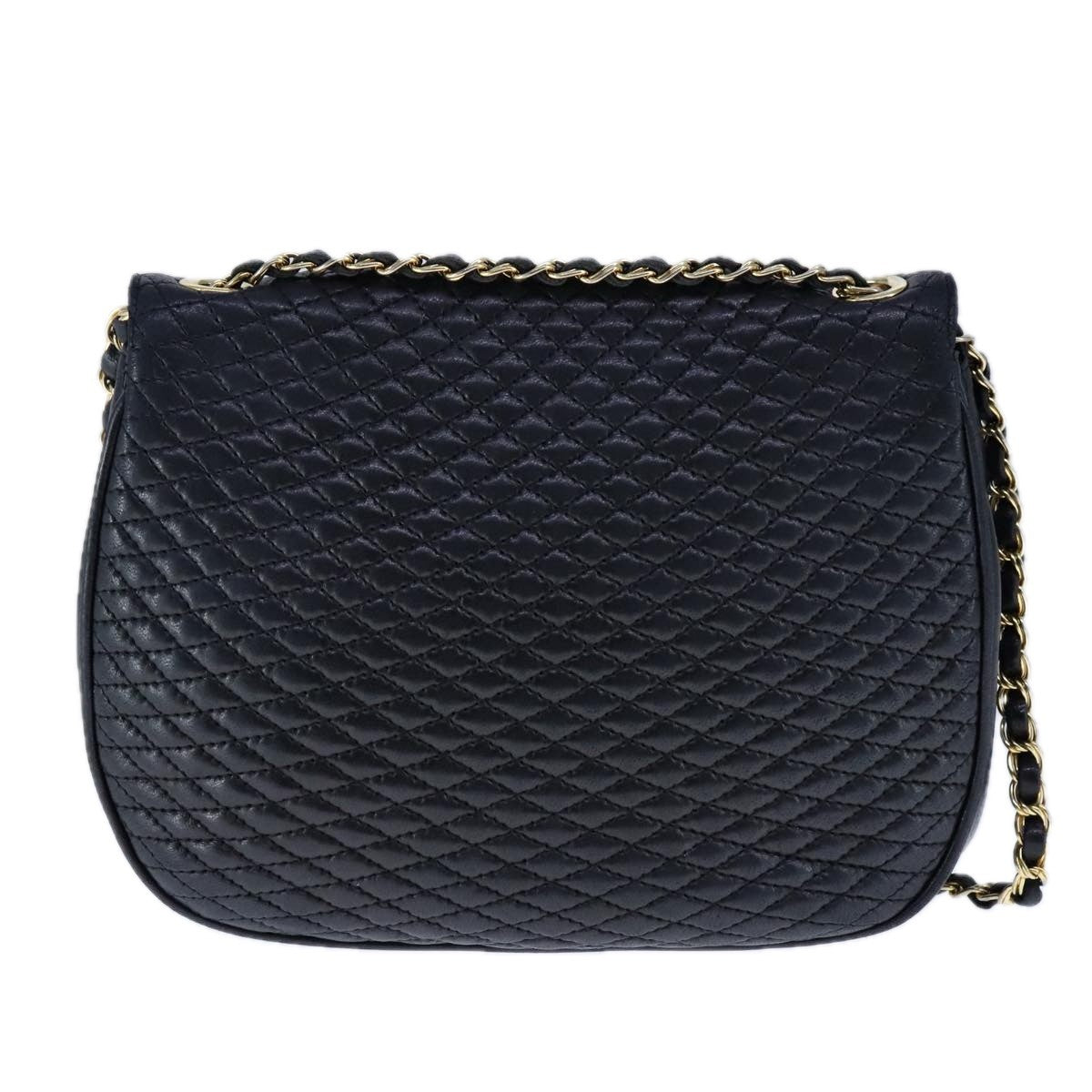 Bally Vintage Chain Shoulder Bag Quilted Leather