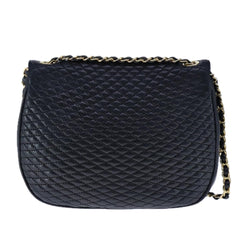 Bally Vintage Chain Shoulder Bag Quilted Leather