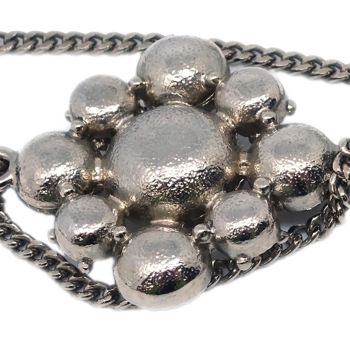 Chanel CC Cluster Drop Pendant Necklace Metal with Crystals
