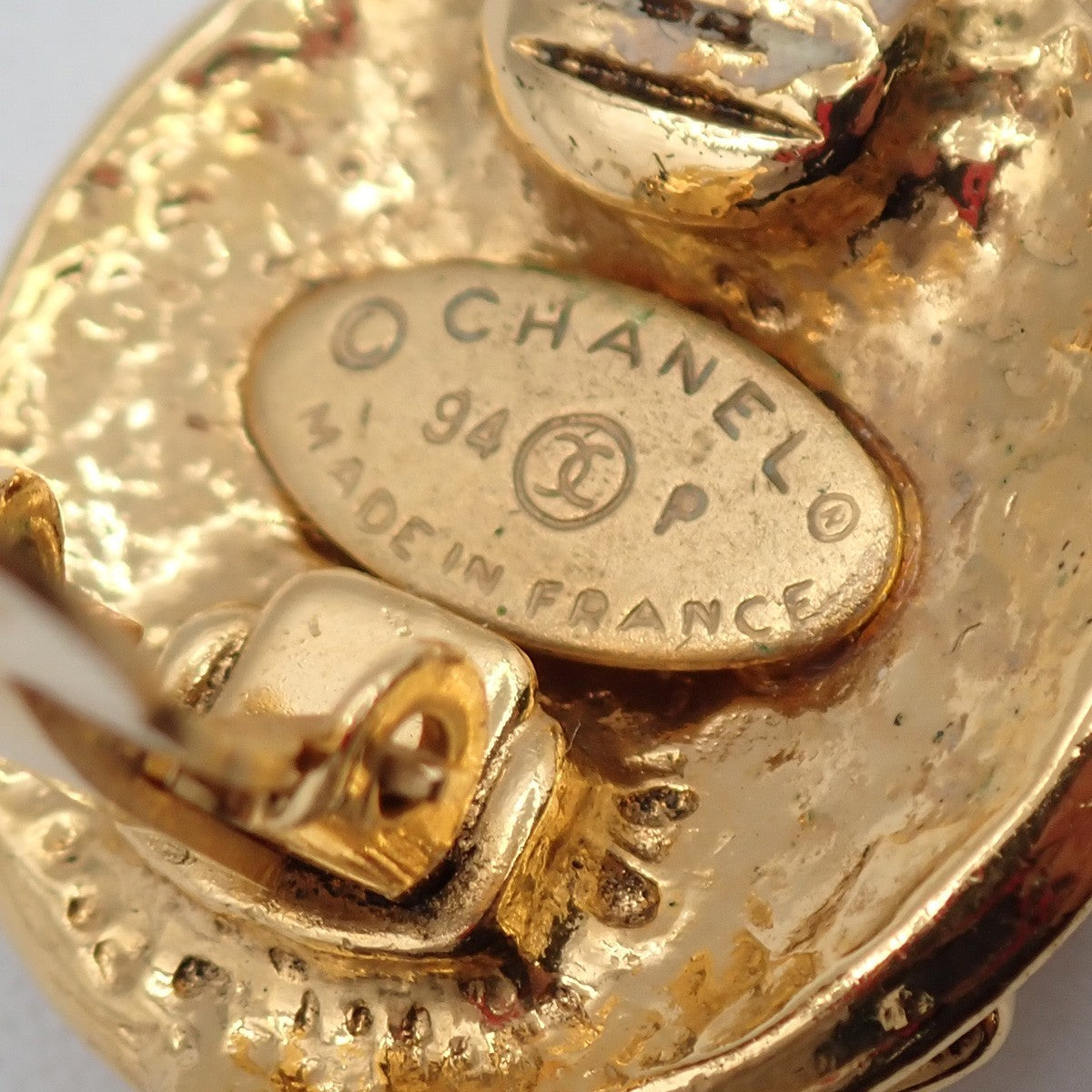 Chanel Vintage CC Round Drop Clip-On Earrings Metal