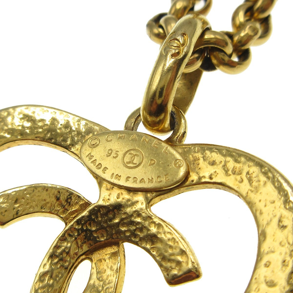 Chanel CC Heart Pendant Necklace Metal