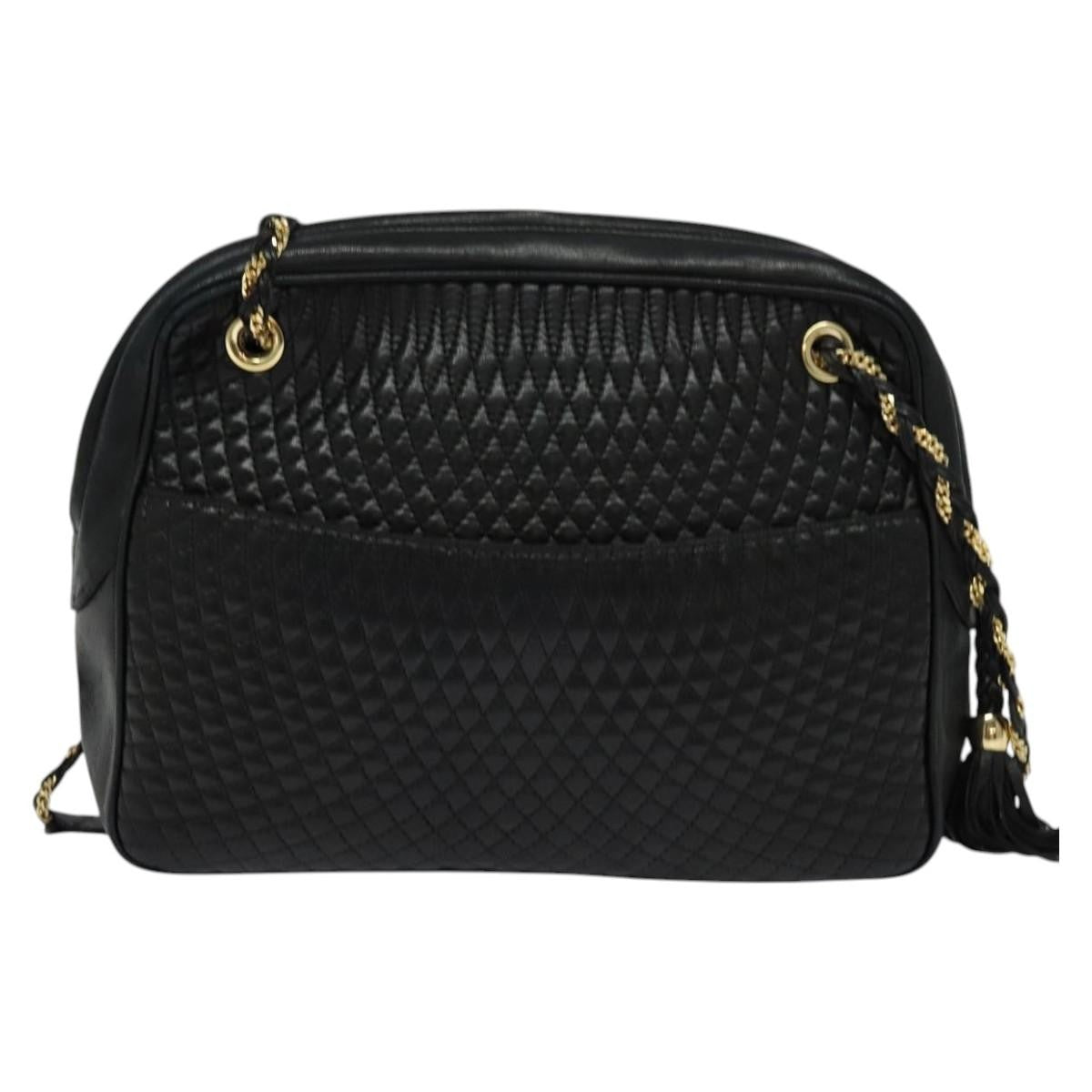 Bally Vintage Chain Shoulder Bag Quilted Leather
