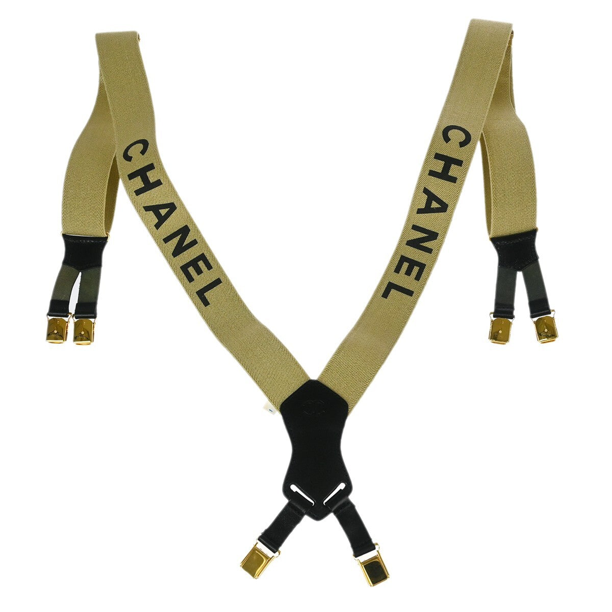 Chanel Logo Suspenders Canvas