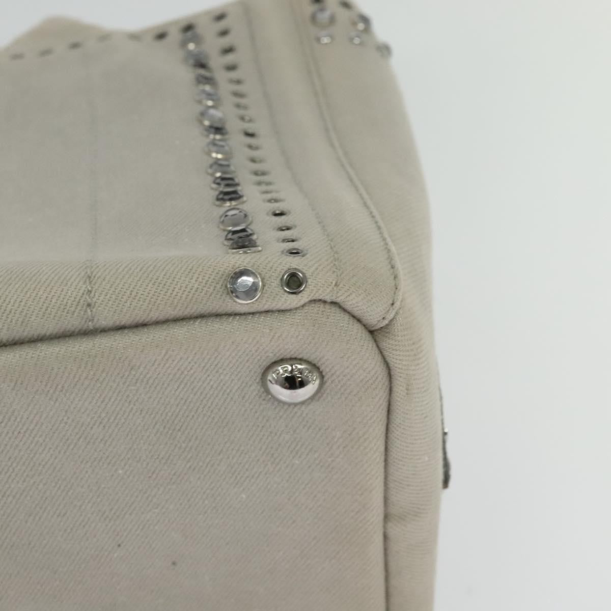 Prada Canapa Convertible Tote Rhinestone Embellished Denim