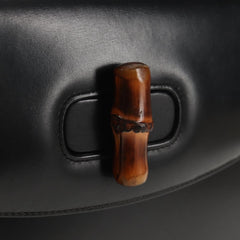Gucci Vintage Convertible Bamboo Top Handle Bag Leather