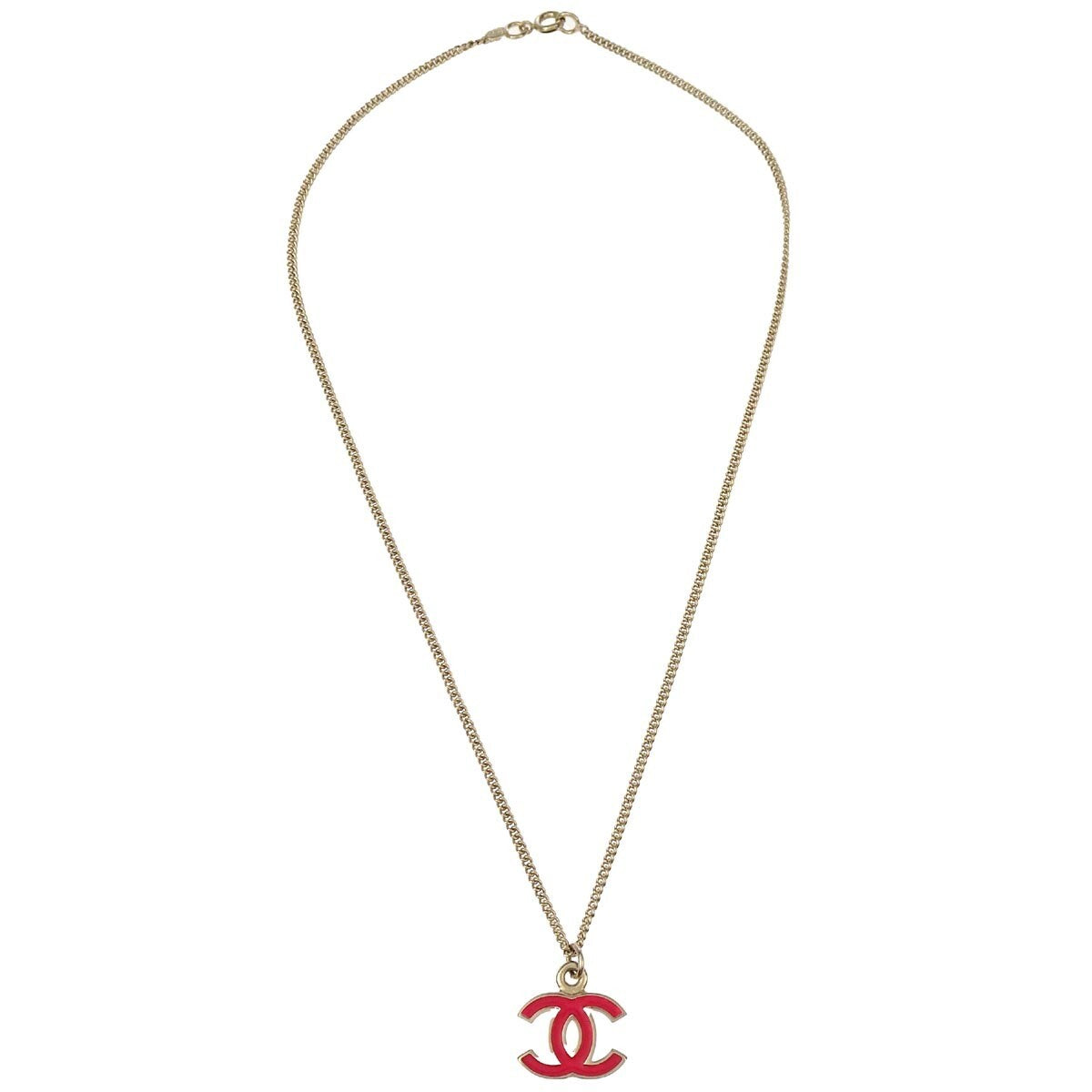 Chanel CC Logo Pendant Necklace Metal