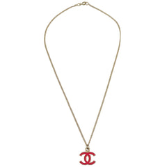 Chanel CC Logo Pendant Necklace Metal